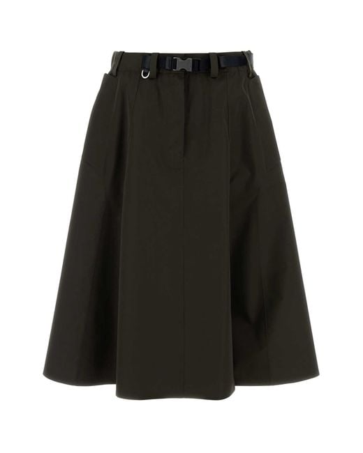 Prada Black Army Tech Fabric Skirt