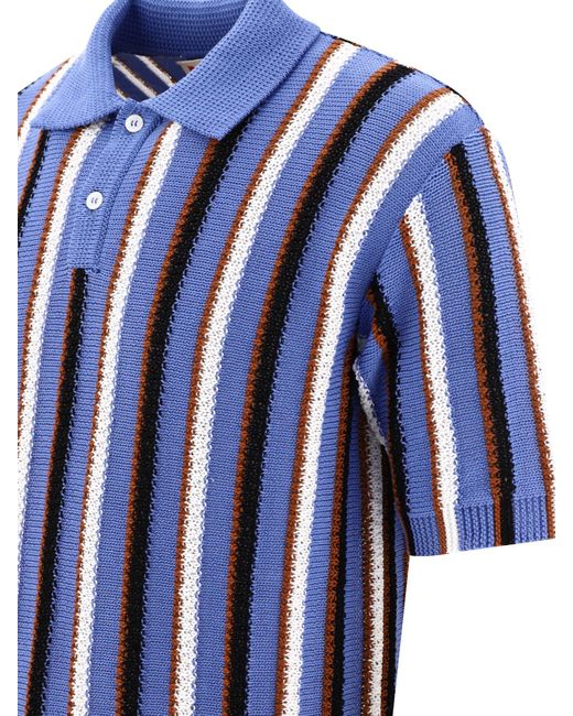 Marni Häkierte Poloshirt in Blue für Herren
