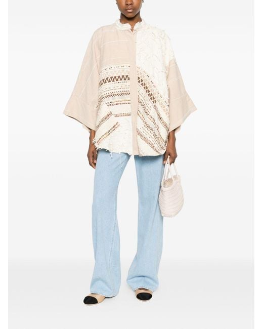 Bye White Cotton Blend Caban Coat