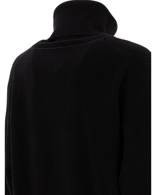 Brunello Cucinelli Geribbeld Turtleneck -trui in het Black