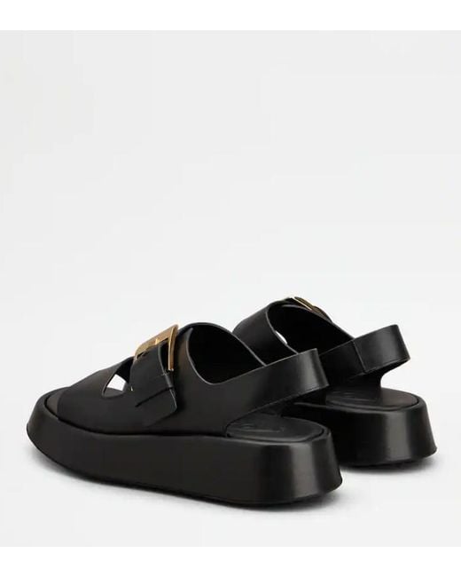 Tod's Black Sandals