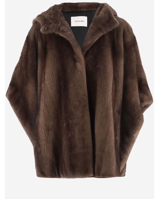 Yves Salomon Brown Mink Fur