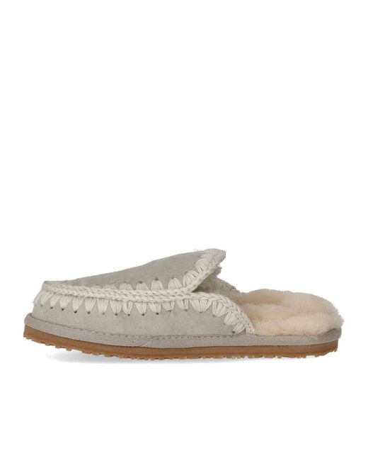 Mou Gray Full Eskimo Stich Birch Slipper