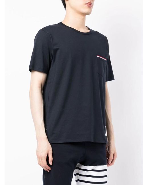 Thom Browne Blue Cotton T-Shirt for men