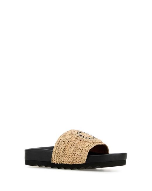 Stella McCartney White Stella Mc Cartney Raffia Elyse Slippers for men