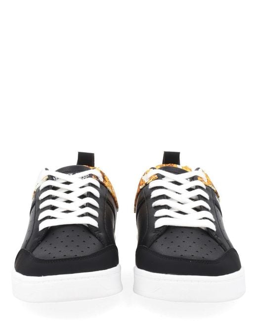 Versace Jeans Couture Black Leather Sneakers for men