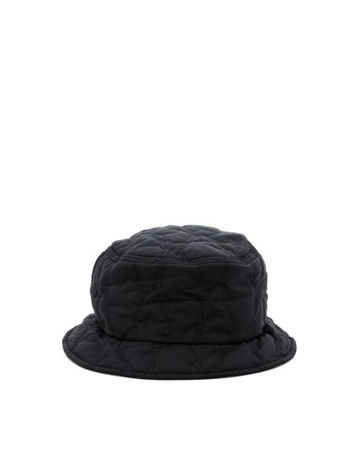 South2 West8 Black Quilted Bucket Hat for men
