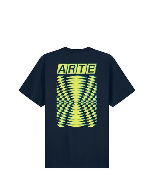 Arte' Blue Abstract Back Print T Shirt for men