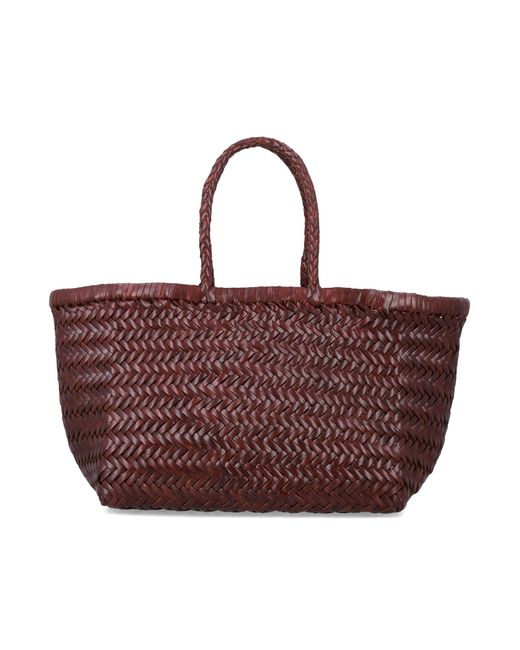 Dragon Diffusion Brown Elegant Mini Leather Tote Bag