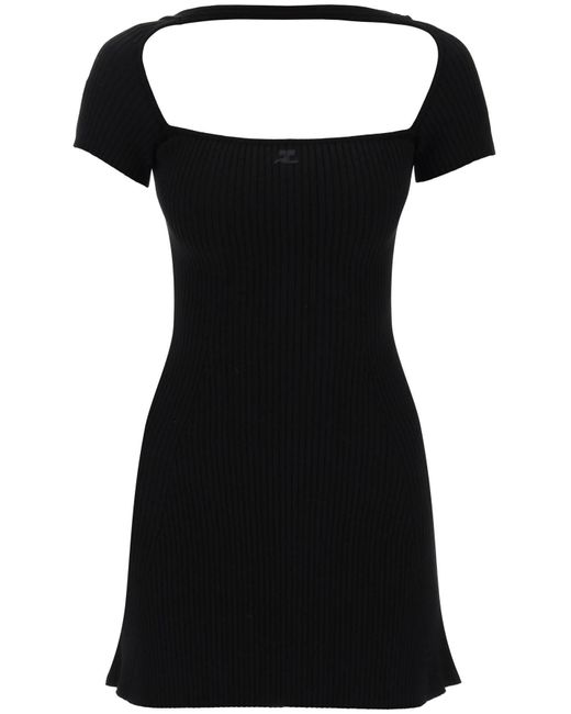 "Hyperbole mini robe en jersey côtelé avec Courreges en coloris Black