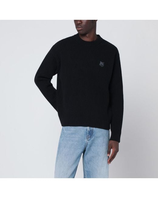 Maison Kitsuné Black Maison Kitsuné Wool Sweater for men