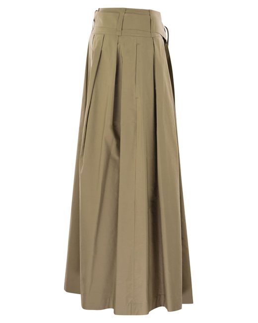 Falda de algodón plisado de fin de semana Max Mara Agiate Weekend by Maxmara de color Natural