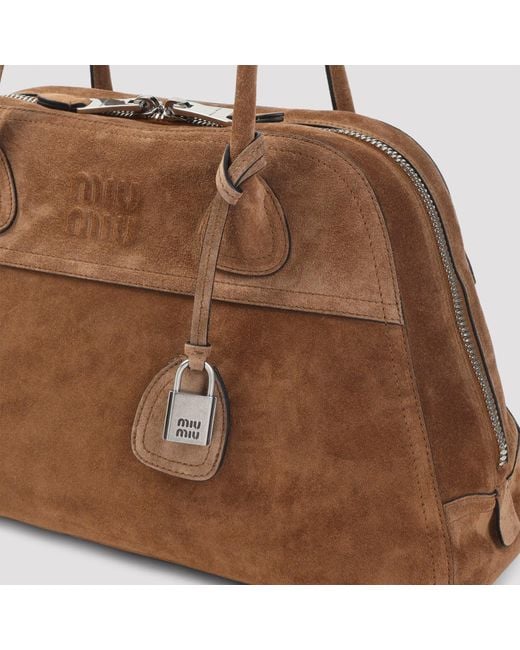 Miu Miu Brown Vivant Suede Leather Bag