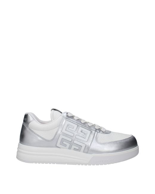 Givenchy White Sneakers Uomo Pelle Bianco/Argento for men