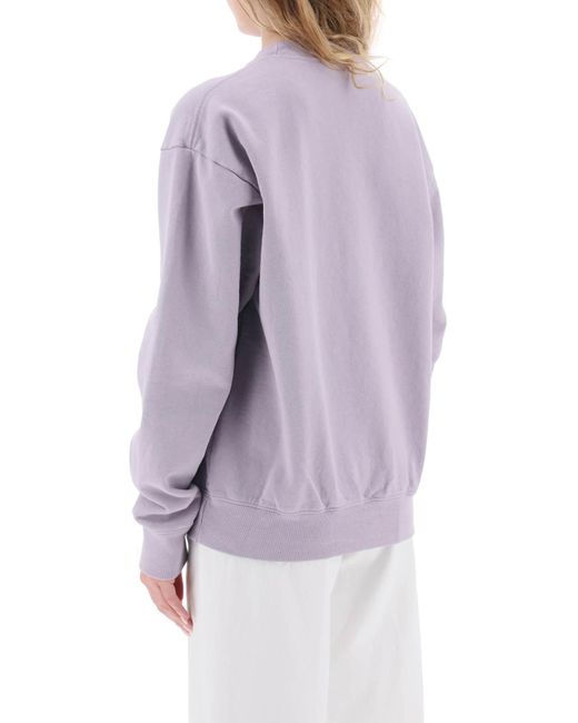 Sportliches & reicher Crew Neck Sweatshirt mit Druck Sporty & Rich de color Purple