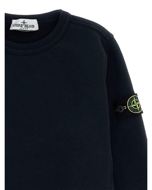 Stone Island Black Felpa Con Logo "Patch"