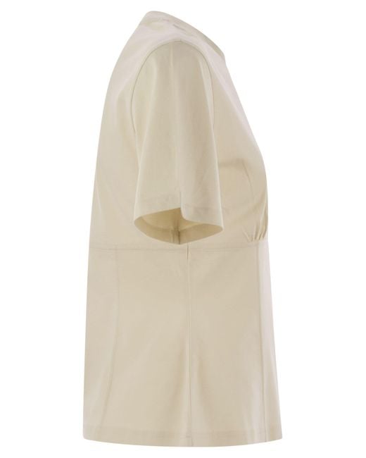 Moncler White Cotton T-Shirt With Handmade Beads