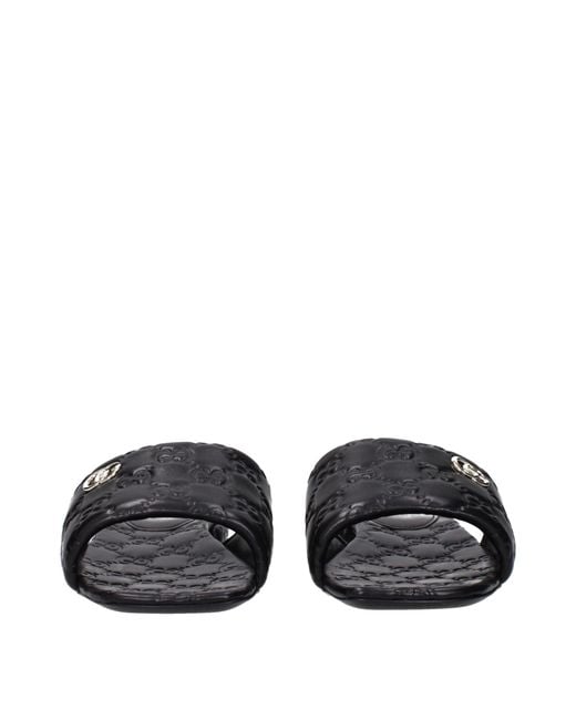 Gucci Black Slides And Clogs Leather
