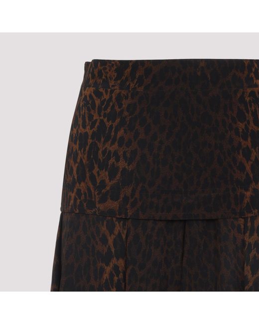 Balenciaga Black Animalier Godet Midi Skirt