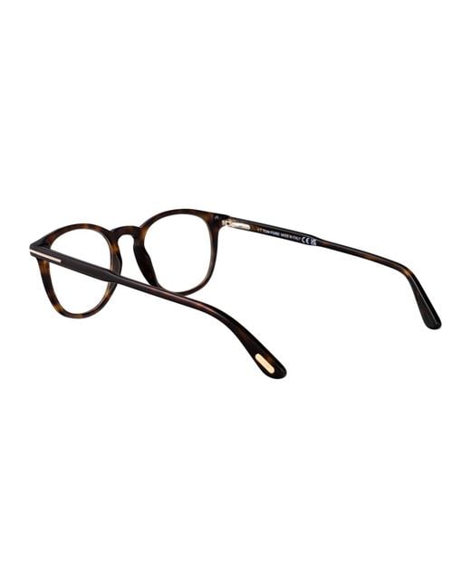 Tom Ford Brown Round Optical Ft5401 052