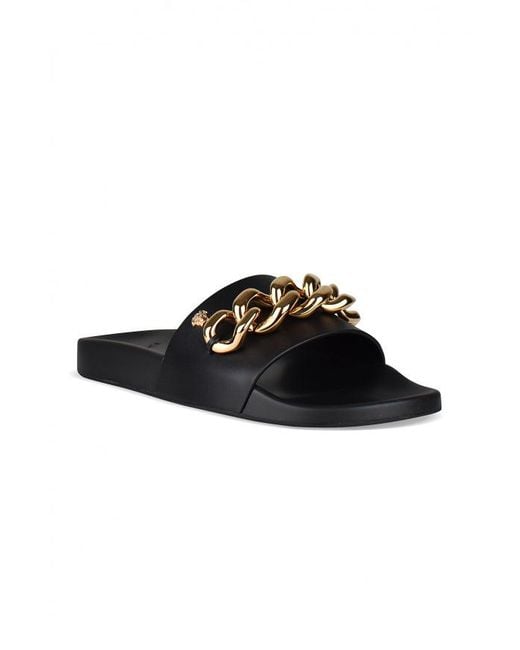 Versace Black Slides
