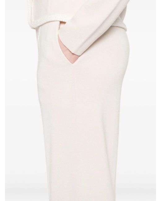 Forte_forte White Wool High Waist Pants