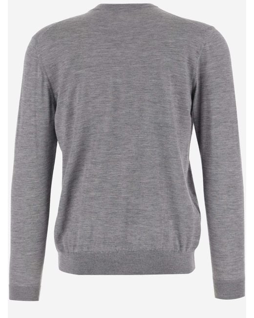 Malo Gray Cashmere And Silk Pullover for men