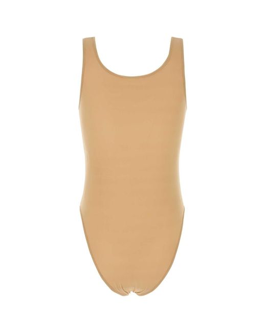 Magda Butrym White Stretch Cupro Bodysuit