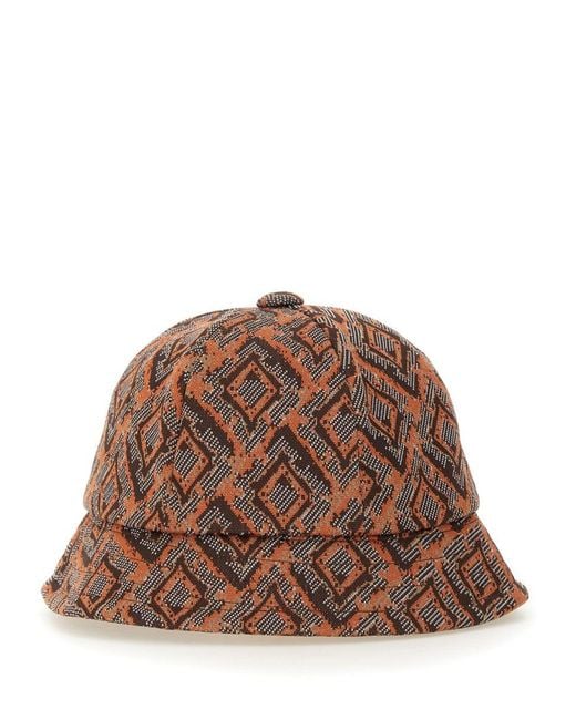 Needles Brown Hat With Print for men