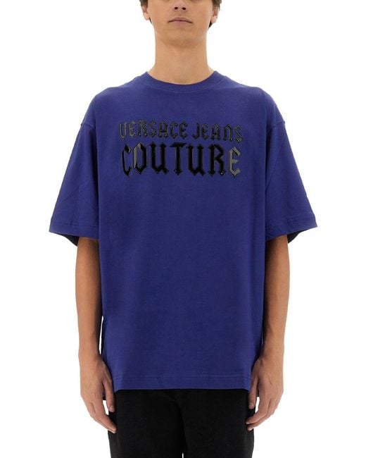 Versace Jeans Couture Blue Gothic Logo T-Shirt for men