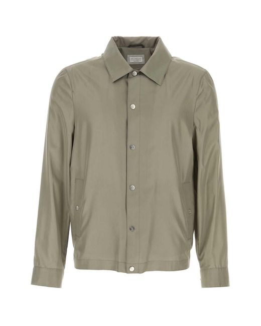 Brunello Cucinelli Green Jacket Water Resistant for men
