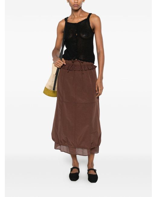 DUNST Black Linen And Cotton Blend Top