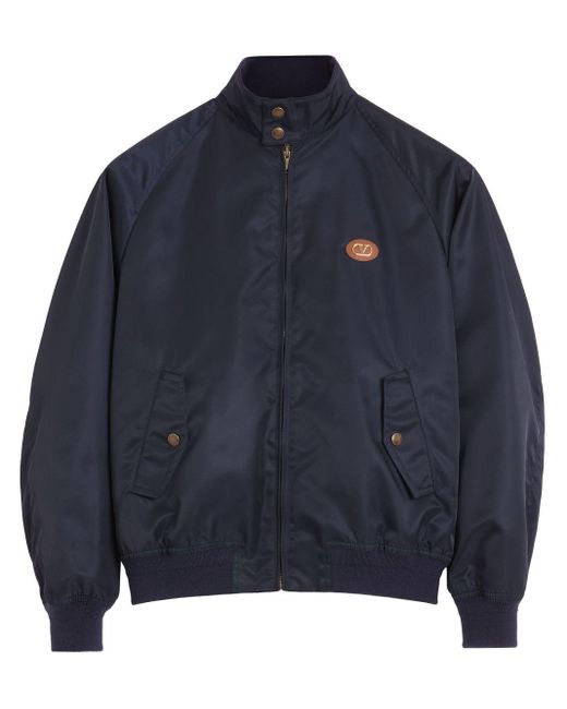 Nylon Blouson Con Patch Di L Logo di Valentino in Blue da Uomo