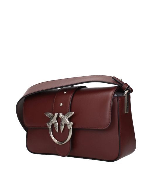 Pinko Purple Love One Crossbody Bags Leather/Burgundy