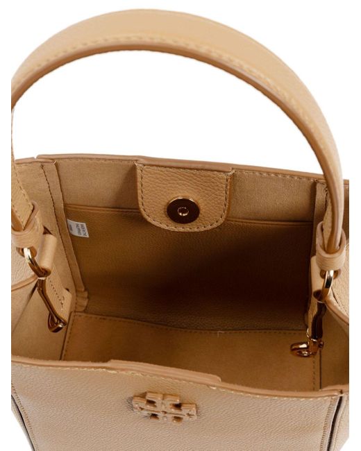Tory Burch Mc Graw Kleine Lederen Emmertas in het Natural