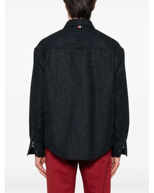 Thom Browne Blue Oversized Pc Shirt W/ Double Needle for men