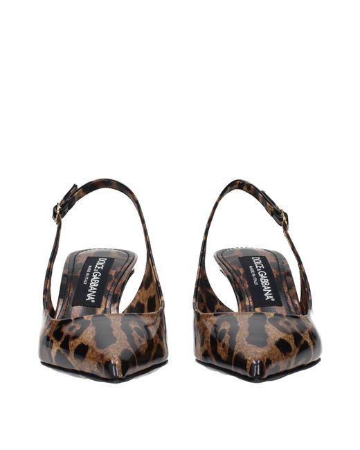 Dolce & Gabbana Brown Dolce&Gabbana Sandals Patent/Leopard Print