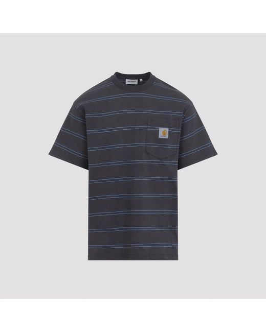 Carhartt Blue Stripe Graphite Cotton T-Shirt