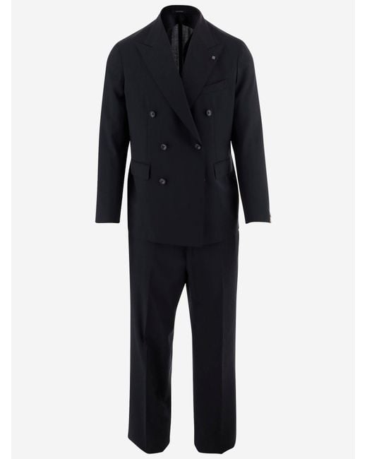 Tagliatore Blue Wool Double Breasted Suit for men