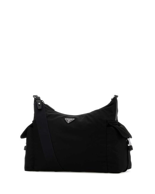 Prada Black Re Nylon Explore Shopping Bag