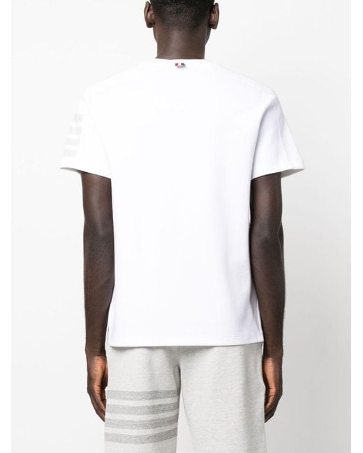 Thom Browne White 4Bar Logo T-Shirt for men