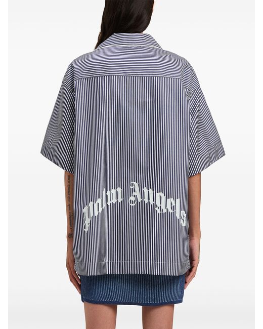 Palm Angels Gestreept Blouse in het Purple