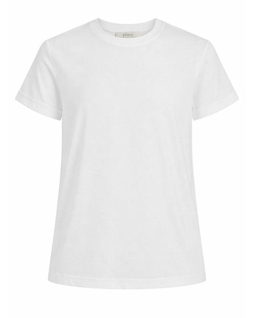 Studio Nicholson White T-Shirt Marine