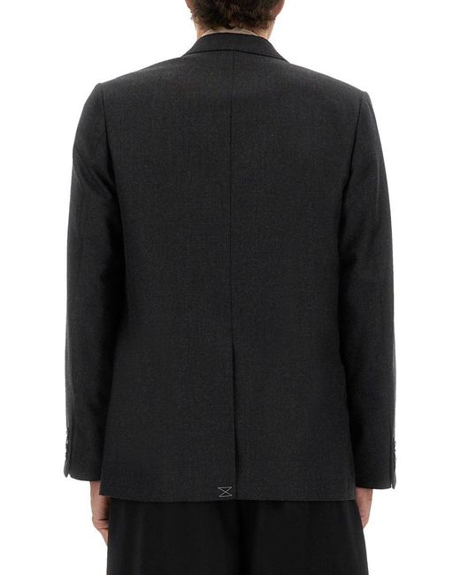Dries Van Noten Black Wool Caban Coat for men