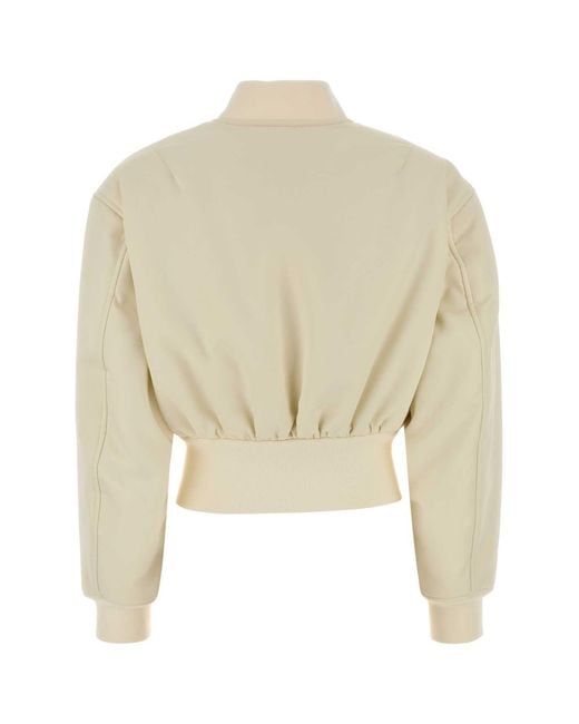 Balenciaga Natural Ivory Polyester Bomber Jacket