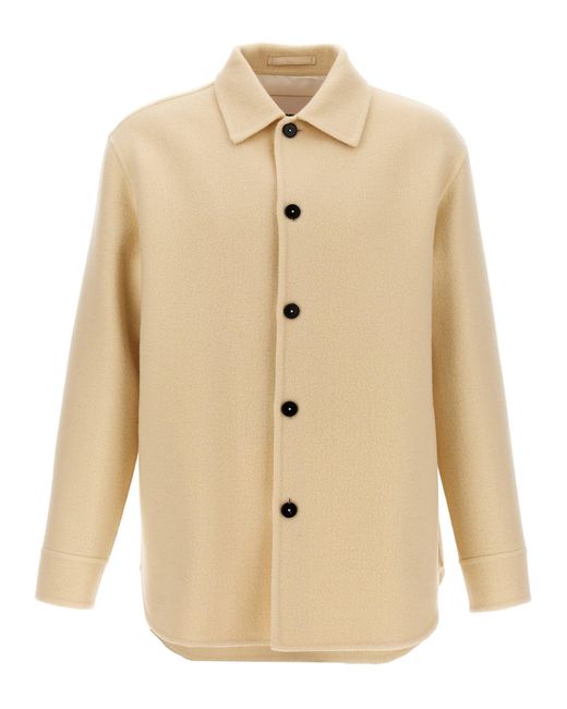 Jil Sander Wollen Jas in het Natural voor heren