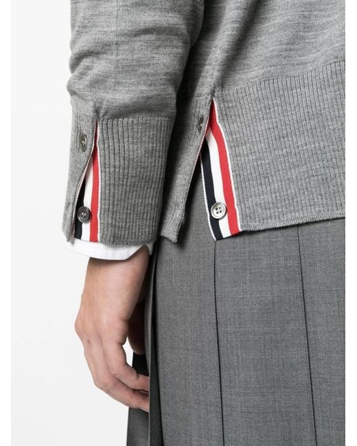 Thom Browne Gray 4-Bar Cardigan for men