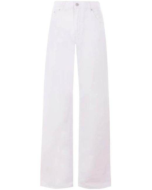 Jeans con aplicación logo Haikure de color White