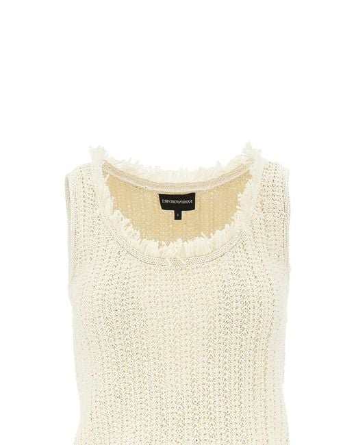 Emporio Armani Natural Cotton Blend Tank Top