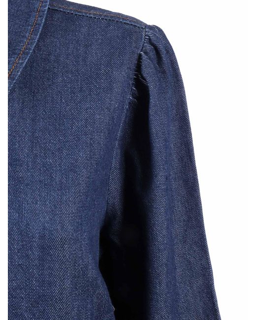 7 For All Mankind Blue Puff Sleeves Shirt Halona